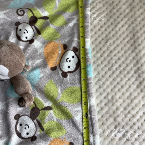 Blankets & Beyond Monkey Plush Lovey Baby Security Blanket w Pacifier Holder - Picture 14 of 14